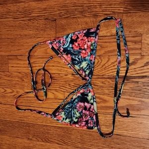 Brand new flower bikini top with sexy stripe